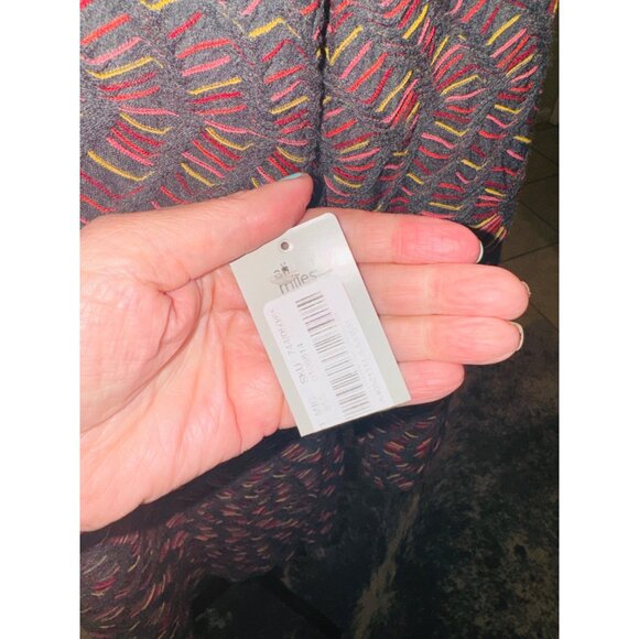 Ali Miles Multicolor Textured Knit Cowl Neck Jersey Sweater Tunic Top S Boho - Picture 9 of 10